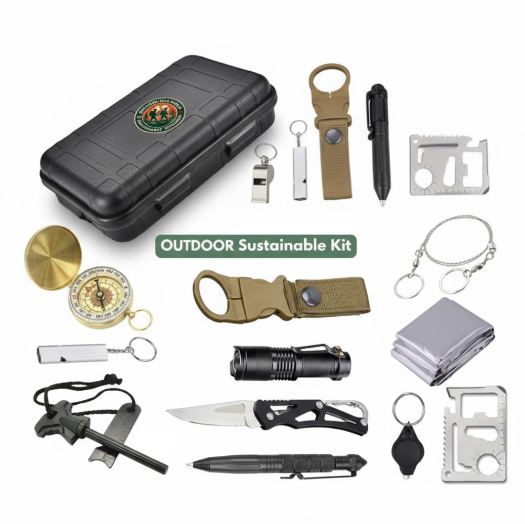 EcoRescue Survival Kit – 15-in-1 Nachhaltiges Outdoor-Set